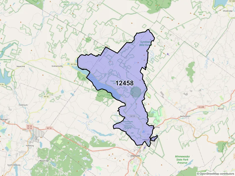 Map of ZIP Code 12458 — Napanoch, NY