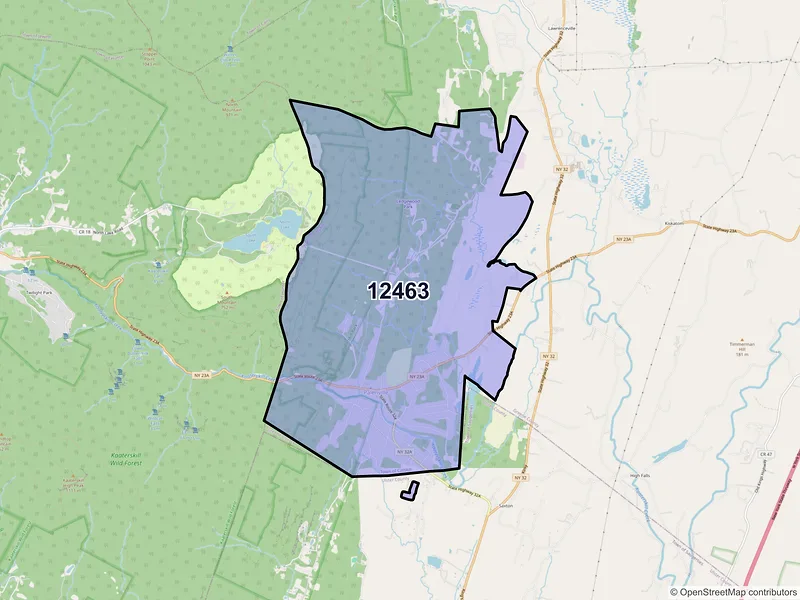 Map of Palenville, New York and ZIP codes