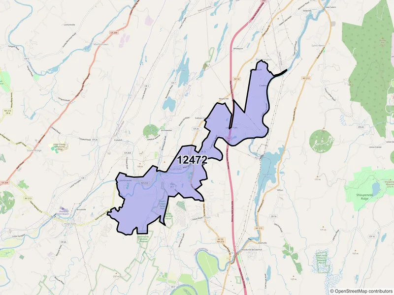 Map of ZIP Code 12472 — Rosendale, NY