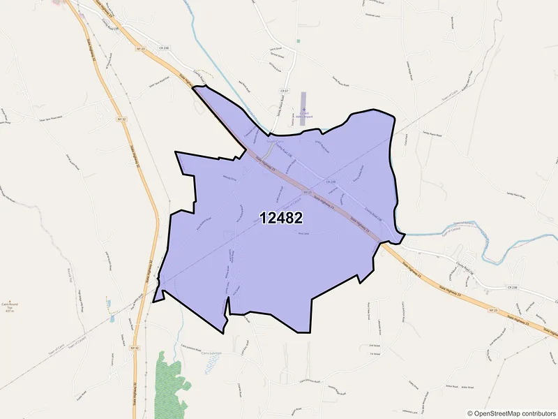 Map of ZIP Code 12482 — South Cairo, NY