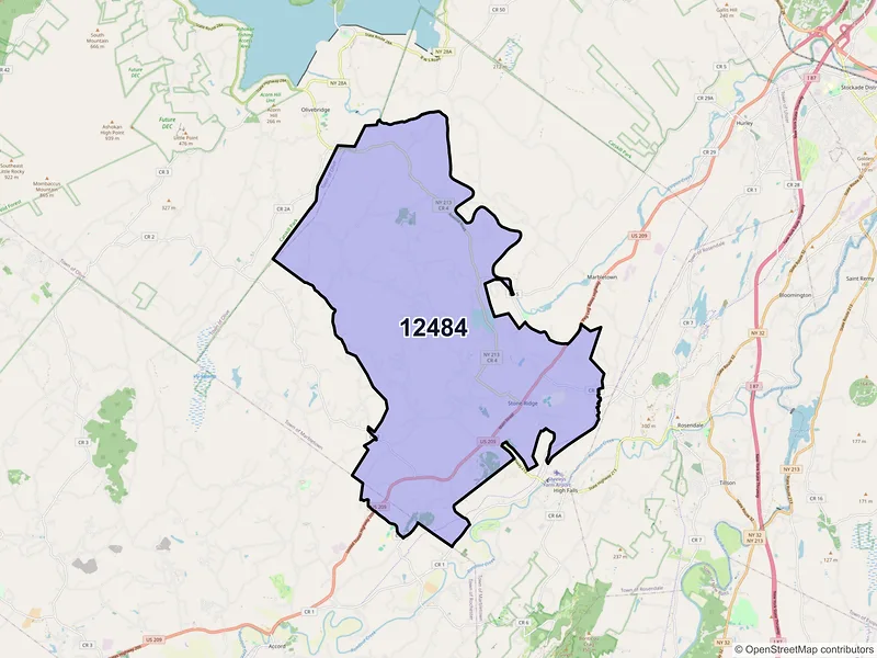 Map of ZIP Code 12484 — Stone Ridge, NY