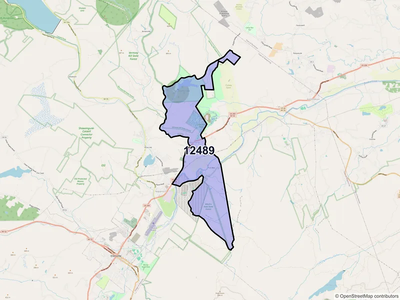 Map of Wawarsing, New York and ZIP codes