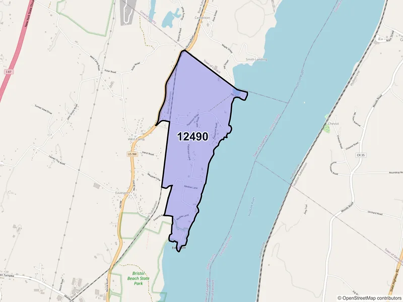 Map of West Camp, New York and ZIP codes