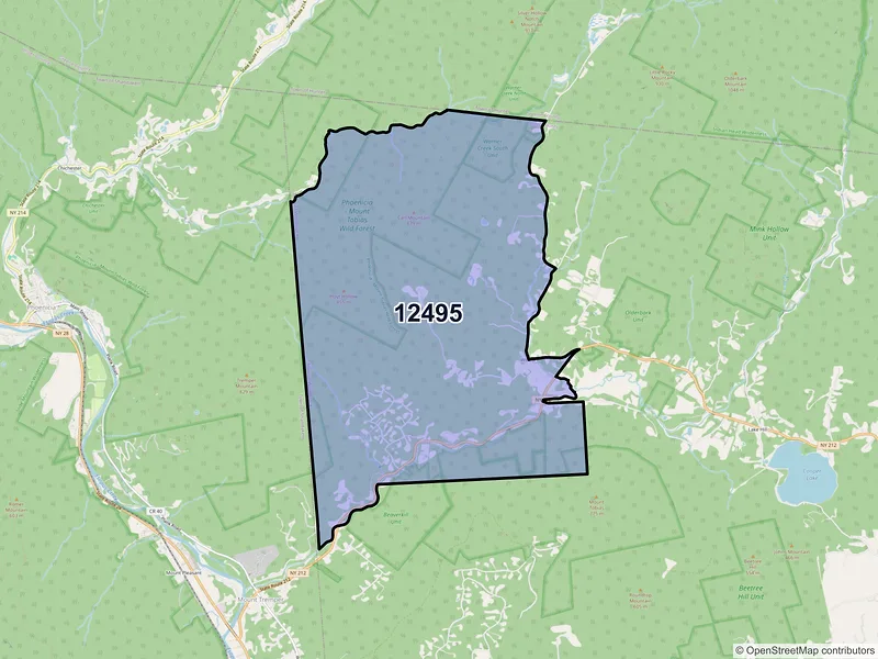 Map of ZIP Code 12495 — Willow, NY