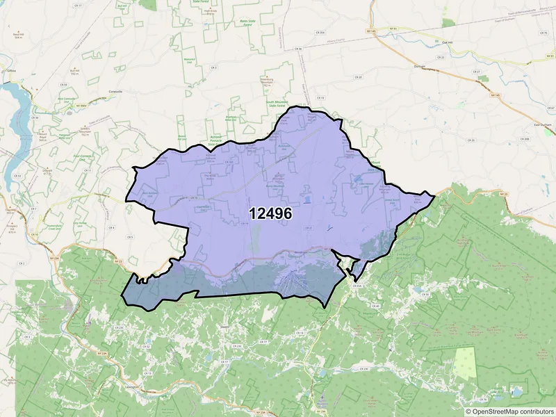 Map of ZIP Code 12496 — Windham, NY