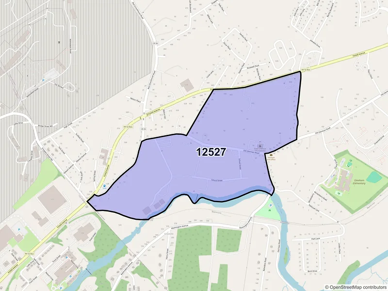 Map of Glenham, New York and ZIP codes