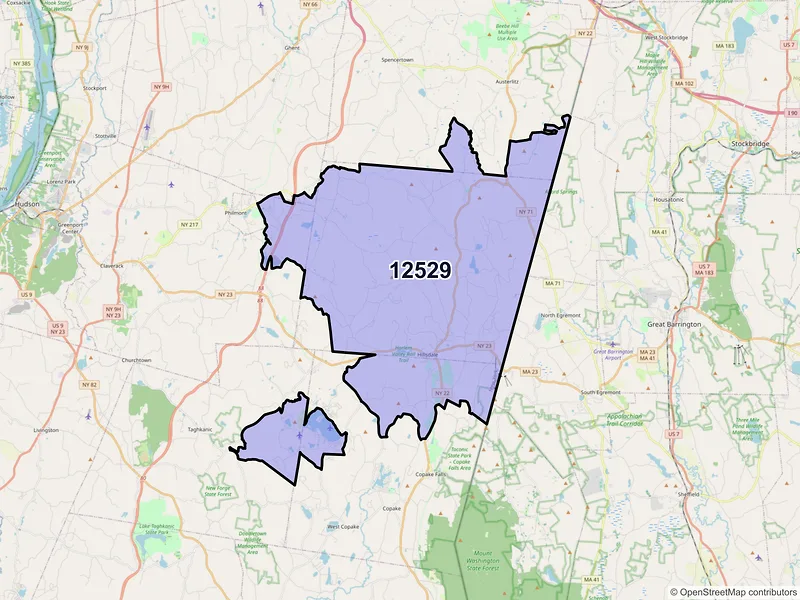 Map of ZIP Code 12529 — Hillsdale, NY