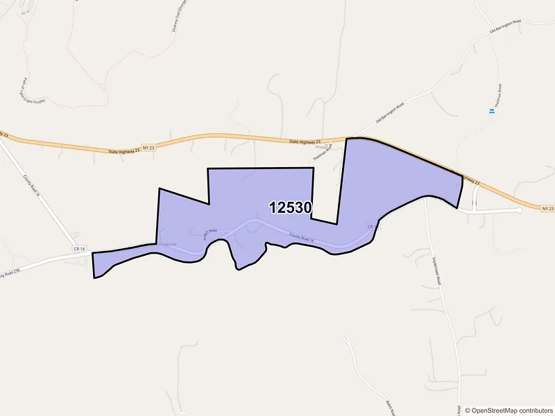 Map of Hollowville, New York and ZIP codes