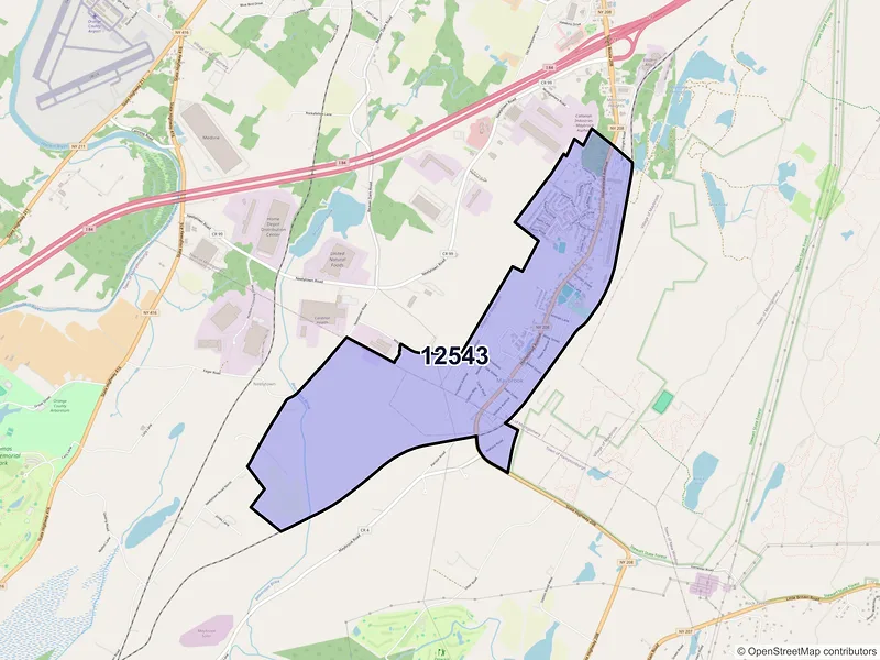 Map of ZIP Code 12543 — Maybrook, NY
