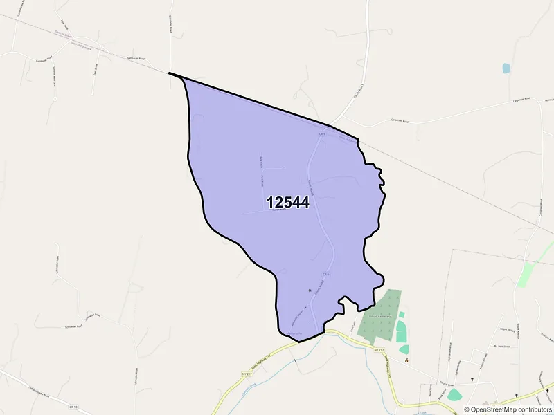 Map of Mellenville, New York and ZIP codes