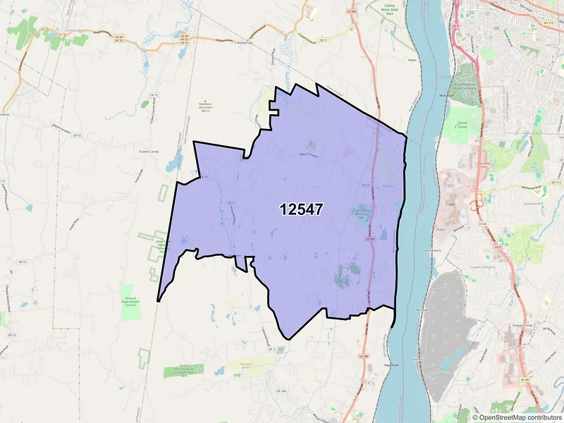 Map of ZIP Code 12547 — Milton, NY