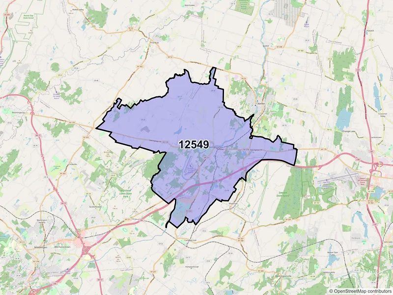 Map of ZIP Code 12549 — Montgomery, NY