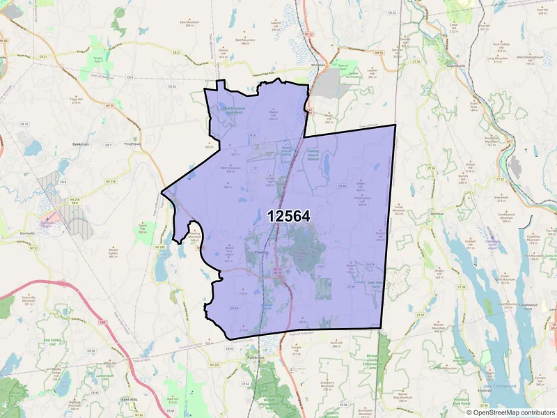 Map of ZIP Code 12564 — Pawling, NY