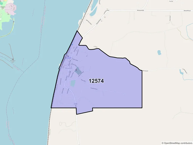 Map of Rhinecliff, New York and ZIP codes
