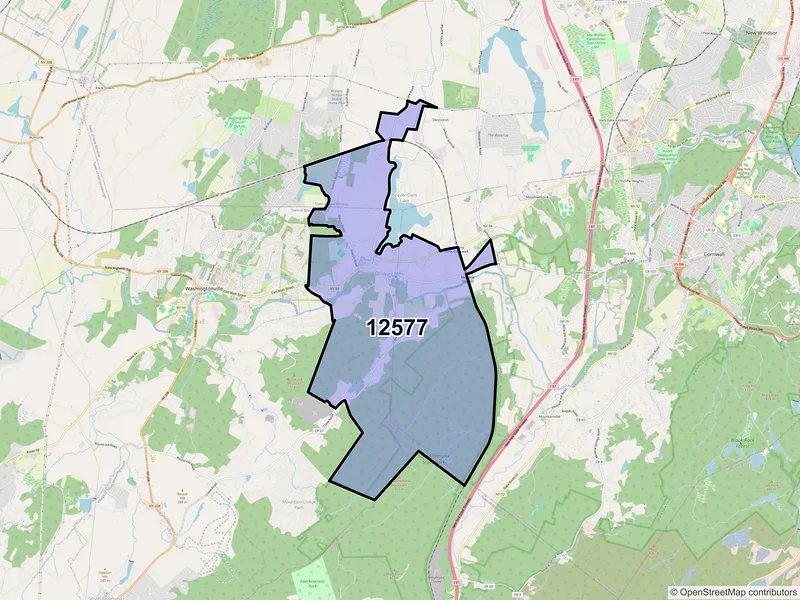 Map of ZIP Code 12577 — Salisbury Mills, NY