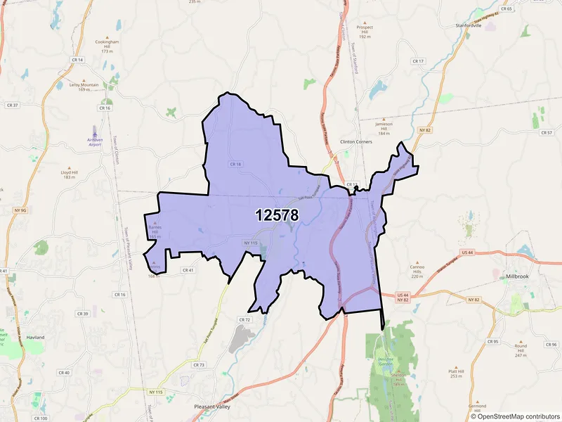 Map of ZIP Code 12578 — Salt Point, NY