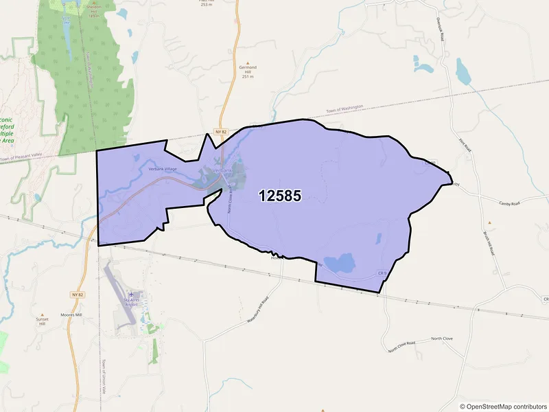 Map of ZIP Code 12585 — Verbank, NY