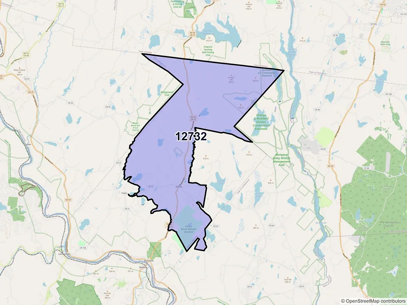 Map of ZIP Code 12732 — Eldred, NY