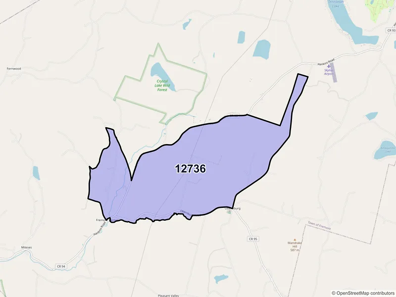 Map of ZIP Code 12736 — Fremont Center, NY