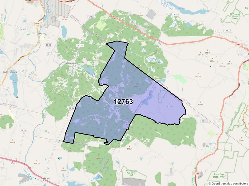 Map of ZIP Code 12763 — Mountain Dale, NY
