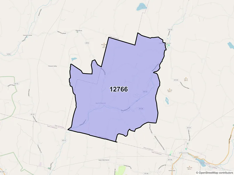 Map of ZIP Code 12766 — North Branch, NY