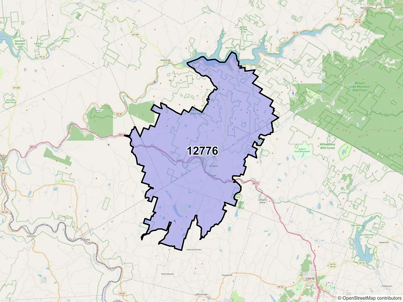 Map of ZIP Code 12776 — Roscoe, NY