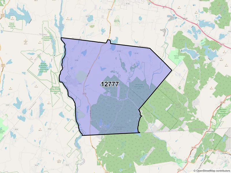 Map of ZIP Code 12777 — Forestburgh, NY