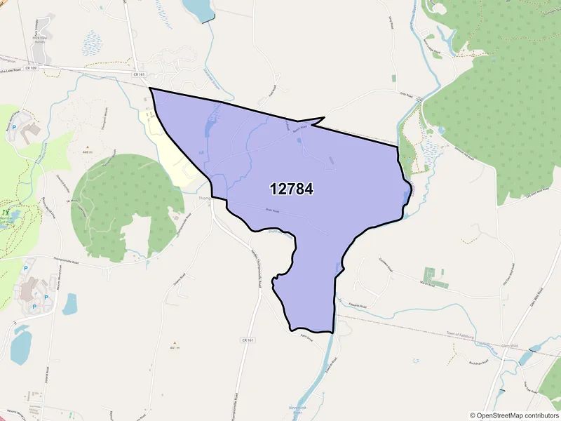 Map of Thompsonville, New York and ZIP codes