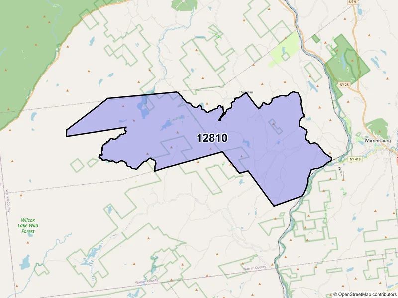 Map of ZIP Code 12810 — Athol, NY