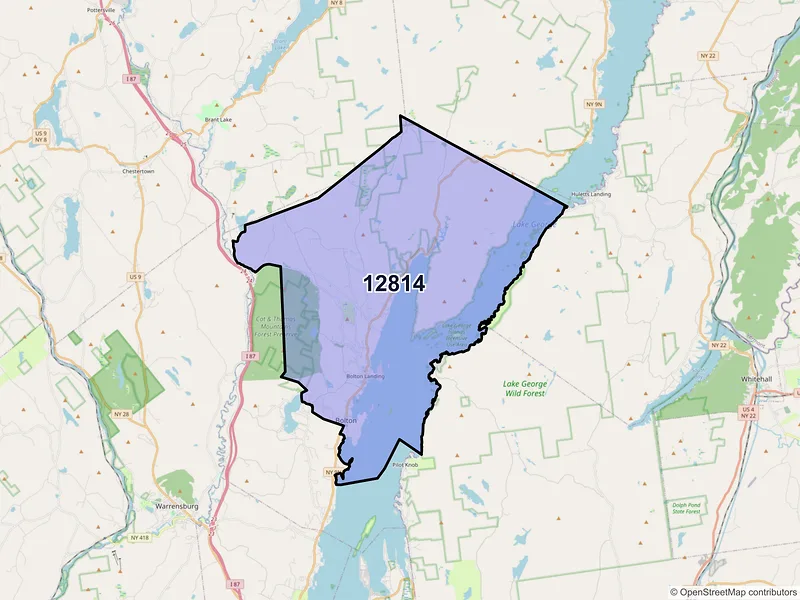 Map of ZIP Code 12814 — Bolton Landing, NY