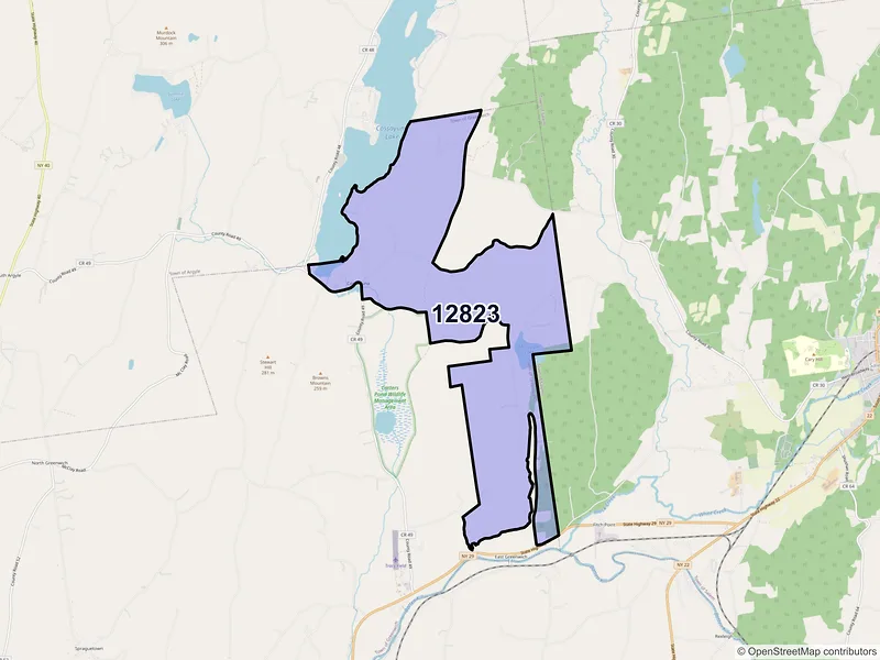 Map of Cossayuna, New York and ZIP codes