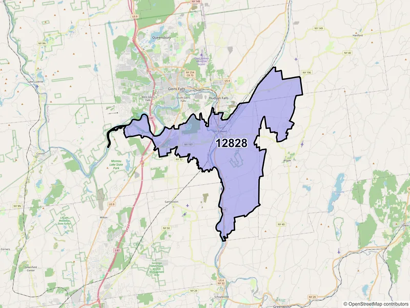 Map of ZIP Code 12828 — Fort Edward, NY