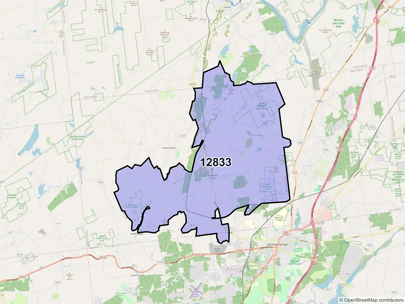 Map of Greenfield Center, New York and ZIP codes