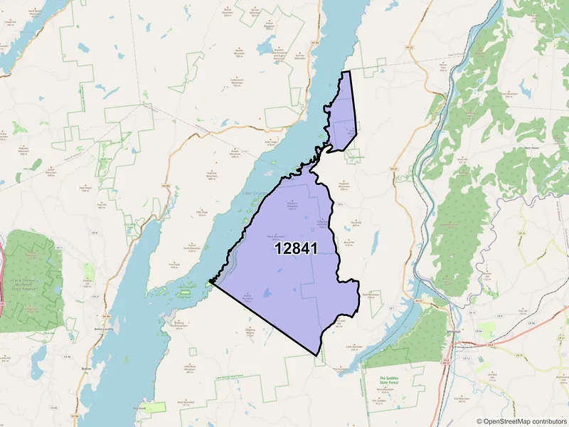 Map of Huletts Landing, New York and ZIP codes