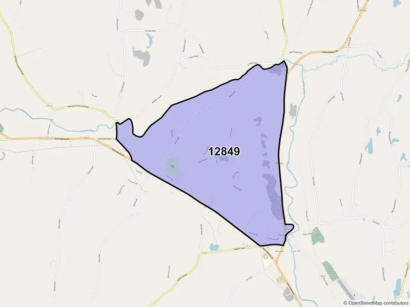 Map of ZIP Code 12849 — Middle Granville, NY