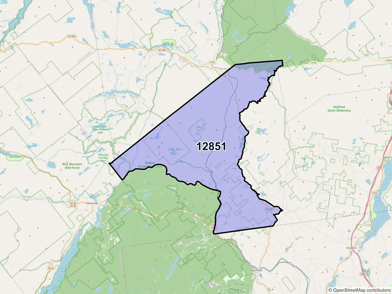Map of ZIP Code 12851 — Minerva, NY