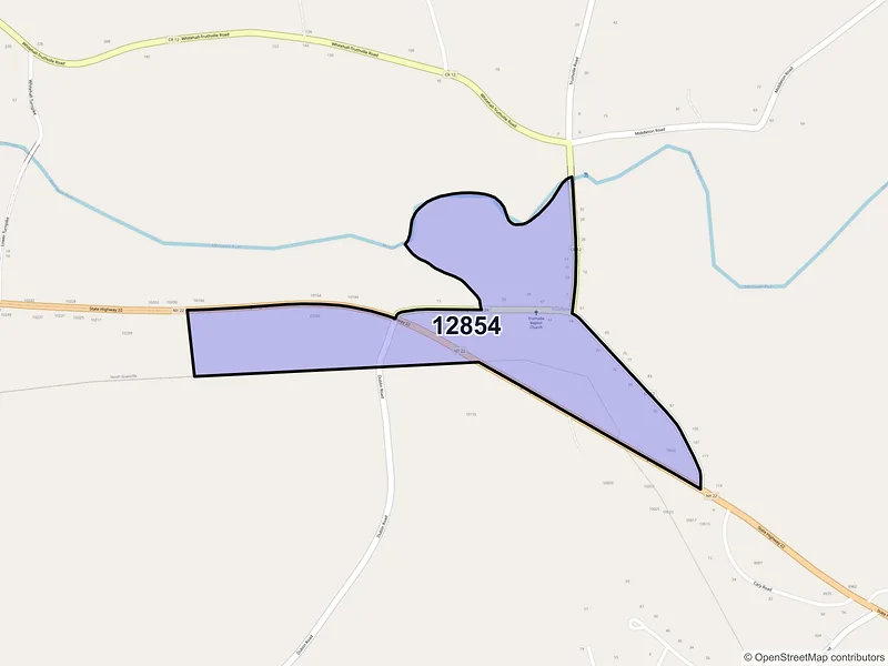 Map of ZIP Code 12854 — North Granville, NY