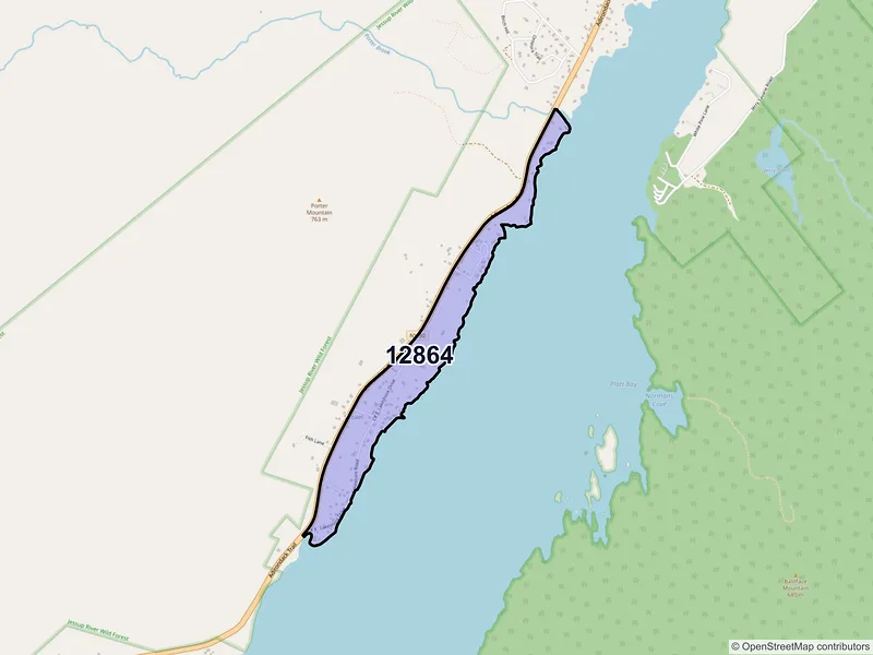 Map of ZIP Code 12864 — Sabael, NY