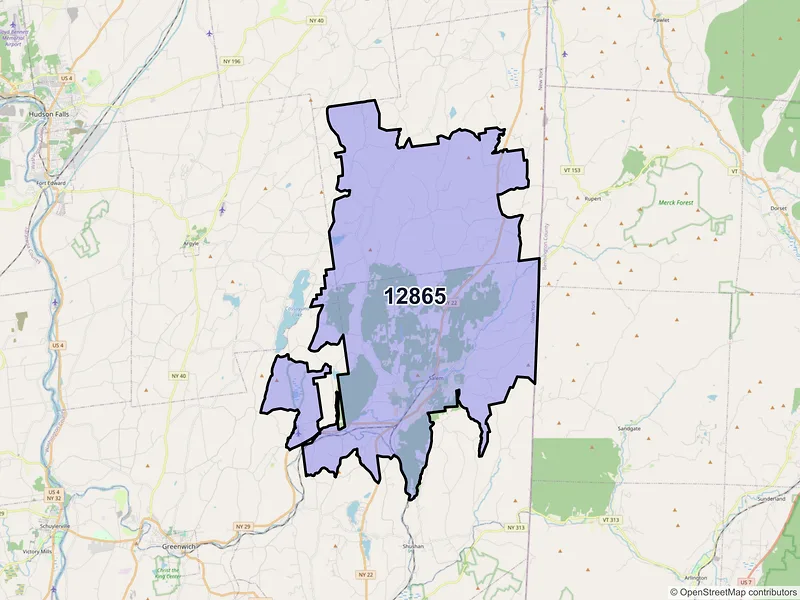 Map of ZIP Code 12865 — Salem, NY