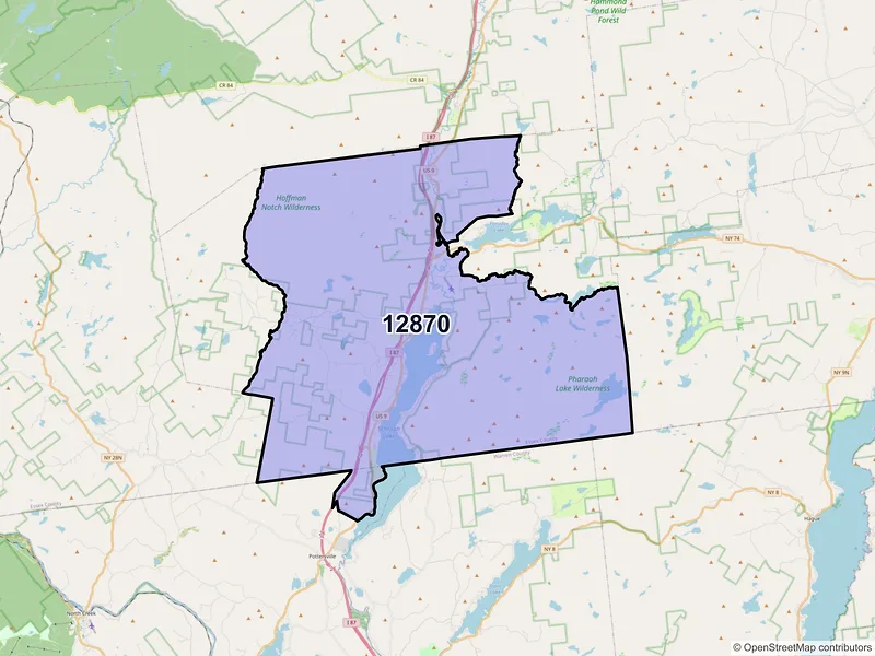 Map of ZIP Code 12870 — Schroon Lake, NY