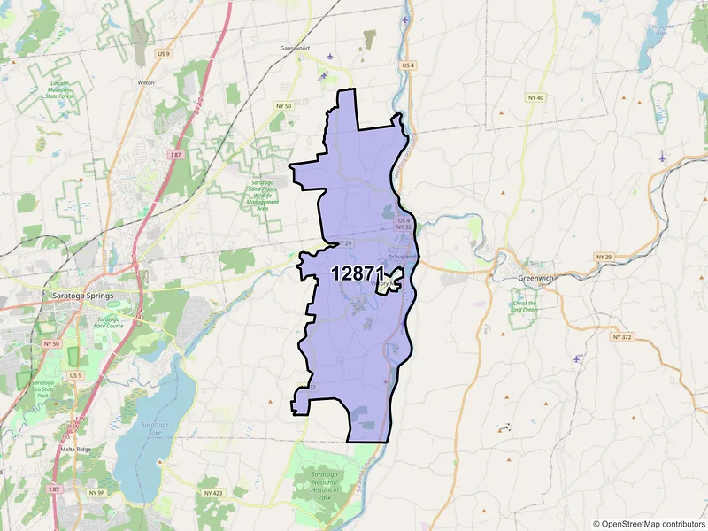 Map of ZIP Code 12871 — Schuylerville, NY