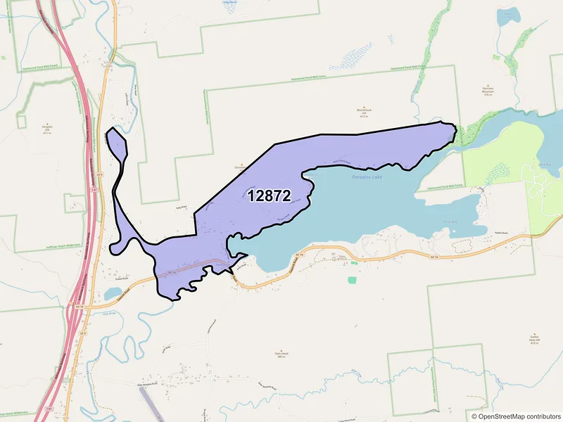Map of Severance, New York and ZIP codes