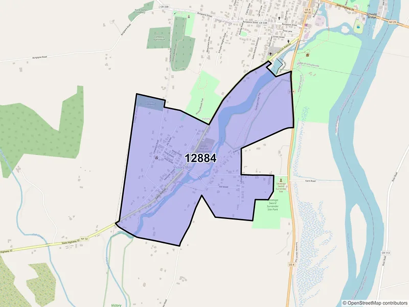 Map of Victory Mills, New York and ZIP codes