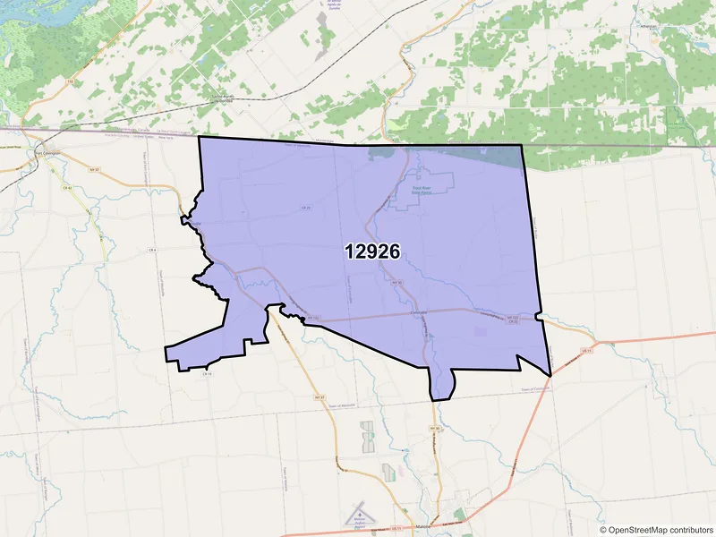 Map of Constable, New York and ZIP codes