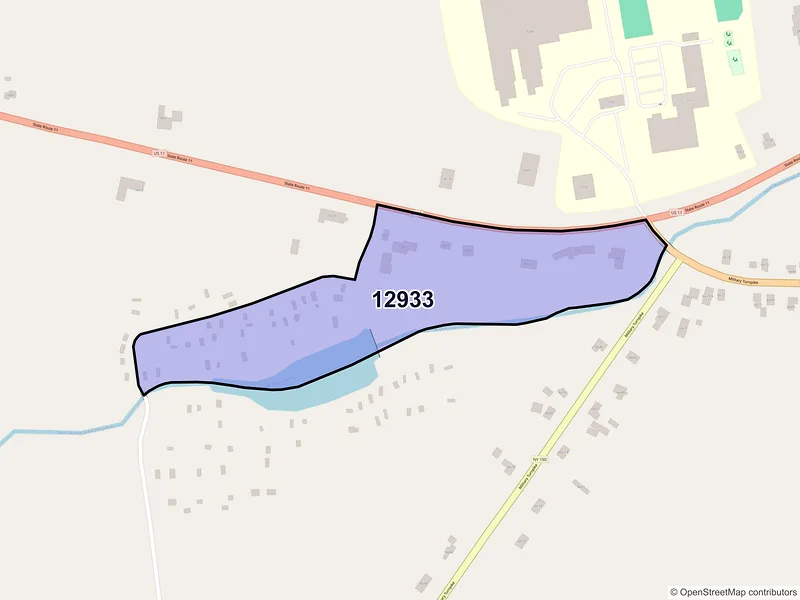 Map of Ellenburg, New York and ZIP codes
