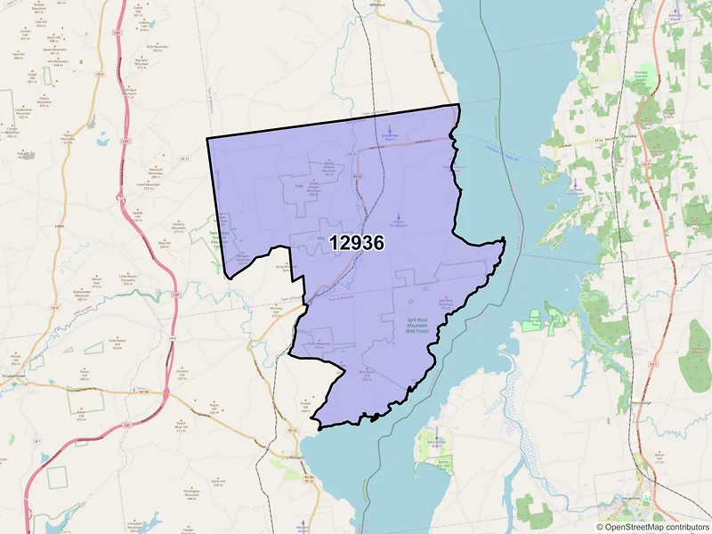 Map of ZIP Code 12936 — Essex, NY