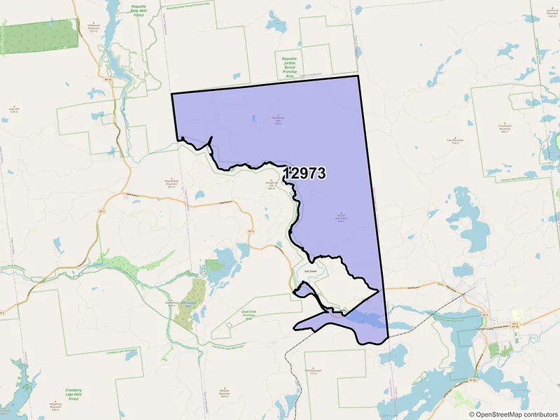 Map of Piercefield, New York and ZIP codes
