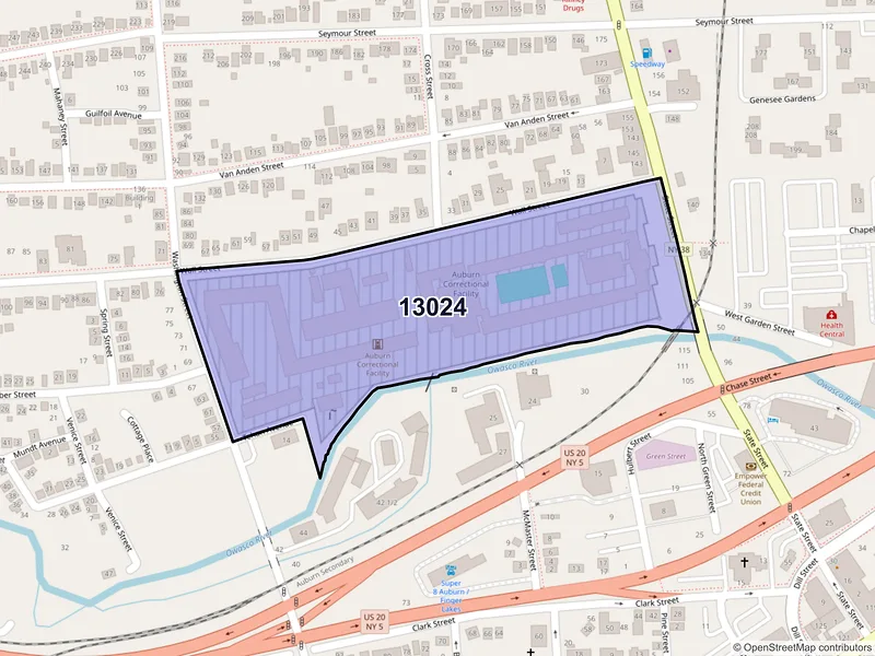 Map of ZIP Code 13024 — Auburn, NY