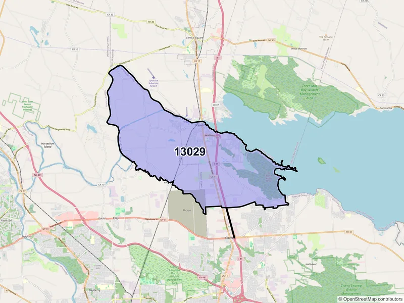 Map of ZIP Code 13029 — Brewerton, NY