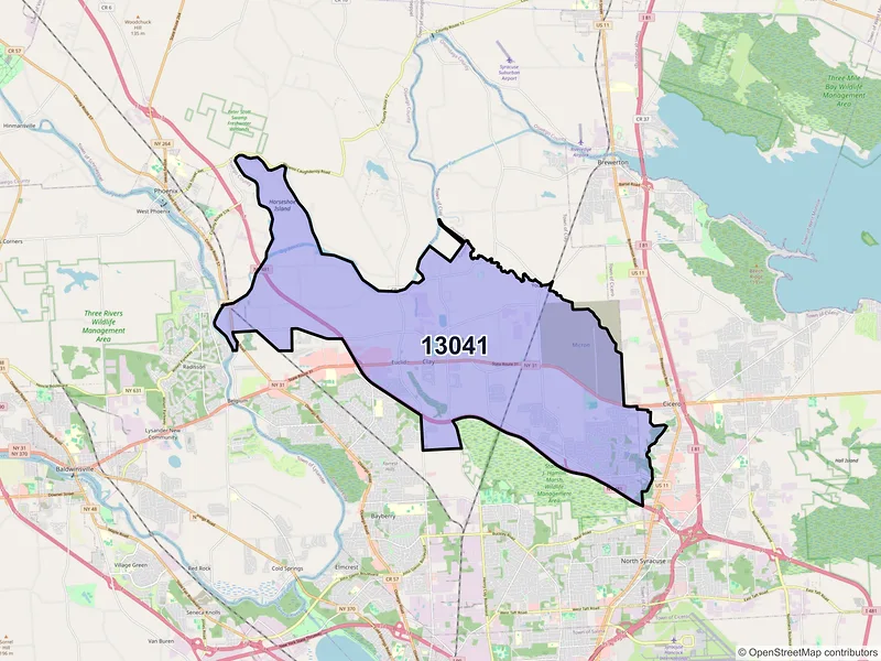 Map of ZIP Code 13041 — Clay, NY